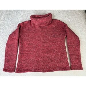 Columbia Sportswear Red heather pattern Knit Cowl neck Sweater Women's Size M